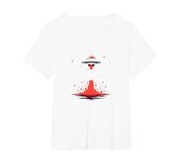 I Come in Peace & Leave in Pieces: UFO Humor for Space Fans T-Shirt, Women's Plus, White, 6X