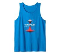 I Come in Peace & Leave in Pieces: UFO Humor for Space Fans Tank Top, Men, Sapphire, XXL