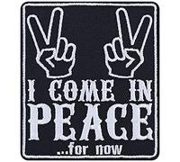 I Come mm Peace Sew on Patch - Iron on Patches for Movie Fans, Fighters, Boxers, Police, Bikers - Wildly Popular Movie Applique for for All Fabrics | 70x80 mm
