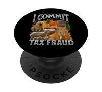I Commit Tax Fraud Funny Capybara Meme Bootleg Y2K Graphic PopSockets Adhesive PopGrip