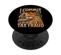 I Commit Tax Fraud Funny Capybara Meme Bootleg Y2K Graphic PopSockets Adhesive PopGrip
