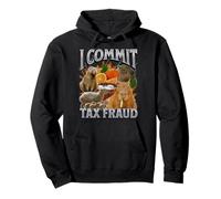 I Commit Tax Fraud Funny Capybara Meme Bootleg Y2K Graphic Pullover Hoodie