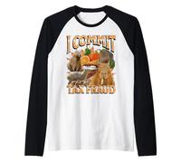 I Commit Tax Fraud Funny Capybara Meme Bootleg Y2K Graphic Raglan Baseball Tee