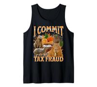 I Commit Tax Fraud Funny Capybara Meme Bootleg Y2K Graphic Tank Top