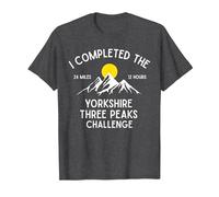 I Completed The Yorkshire Three Peaks Challenge T-Shirt, Men, Dark Heather Grey, 6X-Large