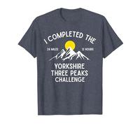 I Completed The Yorkshire Three Peaks Challenge T-Shirt, Men, Heather Blue, X-Large