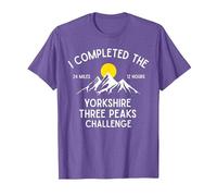 I Completed The Yorkshire Three Peaks Challenge T-Shirt, Men, Purple Heather, Large