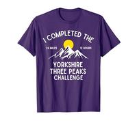 I Completed The Yorkshire Three Peaks Challenge T-Shirt, Men, Purple, Small