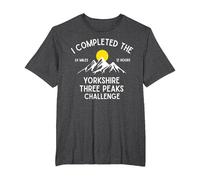 I Completed The Yorkshire Three Peaks Challenge T-Shirt, Men's Big and Tall, Dark Heather Grey, 6X Tall