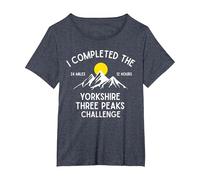 I Completed The Yorkshire Three Peaks Challenge T-Shirt, Women's Plus, Heather Blue, 2X