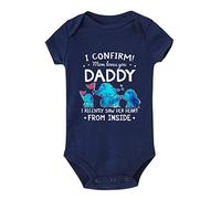 I Confirm Mom Loves You Daddy Onesie Cute Baby Bodysuit Rompers Short/Long Sleeve Jumpsuit, D-navy, 3 Months