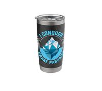 I Conquer Drake Passage Adventurous Journey Emblem Stainless Steel Insulated Tumbler