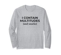 I Contain Multitudes and Snacks Walt Whitman Parody Long Sleeve T-Shirt