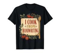 I Cook from Handwriting Family Recipe Keeper Kitchen Legacy Value Graphic T-Shirt, Men, Black, M