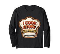 I Cook Stuff That's What I Do Vintage Chef Cooking Funny Long Sleeve T-Shirt