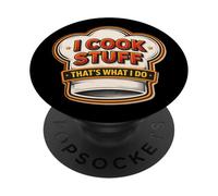 I Cook Stuff That's What I Do Vintage Chef Cooking Funny PopSockets Adhesive PopGrip