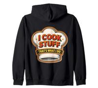 I Cook Stuff That's What I Do Vintage Chef Cooking Funny Zip Hoodie