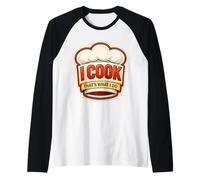 I Cook That's What I Do Vintage Chef Funny Cooking Quote Fun Raglan Baseball Tee