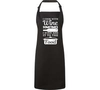 I Cook With Wine Sometimes I Even Put It In The Food Black Apron 60 SECOND MAKEOVER Black One Size
