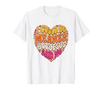 I Could Be Meaner But Jesus Said No Funny Christian Value Graphic T-Shirt, Men, White, M