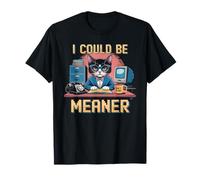 I Could Be Meaner Tshirt Women Men Cat Kitty Meow Halloween T-Shirt