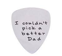 I Couldn't Pick a Better Dad Mens Stainless Steel Guitar Pick Gift for Daddy Papa Father