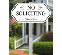 i-CowFun Heavy Duty No Soliciting Sign for House - All Metal Construction No Soliciting Yard Sign - 14" x 7" - Aluminum - with 28" Long Stake (BLACK and WHITE)