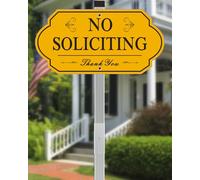i-CowFun Heavy Duty No Soliciting Sign for House - All Metal Construction No Soliciting Yard Sign - 14" x 7" - Aluminum - with 28" Long Stake (Yellow)