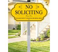 i-CowFun No Soliciting Sign for House - All Metal Construction - 14" x 7" Aluminum No Soliciting Yard Sign with 28" Stake - for Home and Front Door