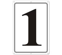 i-CowFun Premium Aluminum Number Signs 1, 12" X 8" Numbered Signs for Parking Lots and Outdoor Use, Metal Number Sign, Long Lasting, Fade-Resistant, Easy Mounting, High Visibility