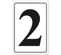 i-CowFun Premium Aluminum Number Signs 2, Metal 12" X 8" Numbered Signs for Parking Lot, Outdoor Number Sign, Long Lasting, Fade-Resistant, Easy Mounting, High Visibility