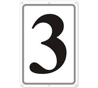 i-CowFun Premium Aluminum Number Signs 3, Metal 12" X 8" Numbered Signs Outdoor for Parking Lots, Floor, Dock, Court, Aisle, Field, High Visibility, No Fade, Weather-resistant
