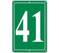 i-CowFun Premium Aluminum Number Signs 41, Metal 12" X 8" Green Numbered Signs Outdoor for Parking Lots, Floor, Dock, Court, Aisle, Field, High Visibility, No Fade, Weather-resistant