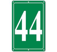 i-CowFun Premium Aluminum Number Signs 44, Metal 12" X 8" Green Numbered Signs Outdoor for Parking Lots, Floor, Dock, Court, Aisle, Field, High Visibility, No Fade, Weather-resistant