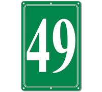 i-CowFun Premium Aluminum Number Signs 49, Metal 12" X 8" Green Numbered Signs Outdoor for Parking Lots, Floor, Dock, Court, Aisle, Field, High Visibility, No Fade, Weather-resistant