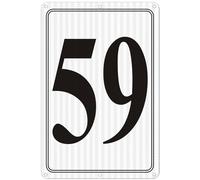 i-CowFun Premium Reflective Metal Number Signs 59 - Aluminum 12" X 8" Parking Spot Numbered Signs Outdoor, Large, Floor, Dock, Court, Aisle, Field, No Fade, Weather-Resistant