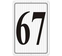 i-CowFun Premium Reflective Metal Number Signs 67 - Aluminum 12" X 8" Parking Spot Numbered Signs Outdoor, Large, Floor, Dock, Court, Aisle, Field, No Fade, Weather-Resistant