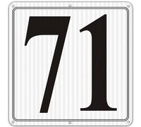 i-CowFun Premium Reflective Metal Number Signs 71 - Aluminum 12" X 12" Parking Spot Numbered Signs Outdoor, Large, for Floor, Dock, Court, Aisle, Field, No Fade, Rust-free, Weather-Resistant