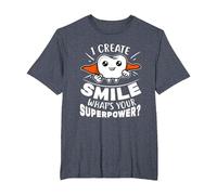 I Create Smile What's Your Superpower Dentist Dentistry T-Shirt, Men's Big and Tall, Heather Blue, 2X Tall
