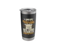 I Create Worlds with Words What's Your Superpower Stainless Steel Insulated Tumbler