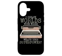 I Create Worlds With Words Writer Book Author Typewriter Case for iPhone 17