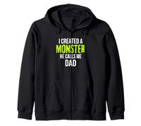 I Created A Monster He Calls Me Dad Vintage Sunset Funny Zip Hoodie
