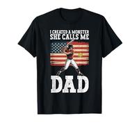 I Created A Monster She Calls Me Dad Softball Dad T-Shirt
