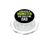 I Created A Monster She Calls Me Dad Vintage Sunset Funny PopSockets PopGrip for MagSafe