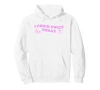 I Cried Twice Today - Cute Butterfly Cherries Anxiety Quote Pullover Hoodie