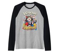 I Crochet So I Don't Unravel Cat Mom Yarn Therapy Crocheter Raglan Baseball Tee