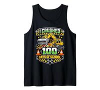 I Crushed 100 Days of School Construction Excavator Kids Boy Tank Top