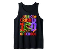 I Crushed 100 Days of School Dinosaur T-Rex 100th Day Kids Tank Top