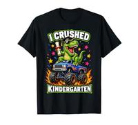 I Crushed Kindergarten Graduation Monster Trucks Dinosaur T-Shirt