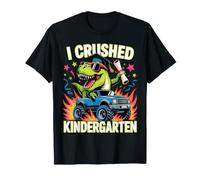 I Crushed Kindergarten Monster Trucks Cool Dinosaur T-Rex T-Shirt